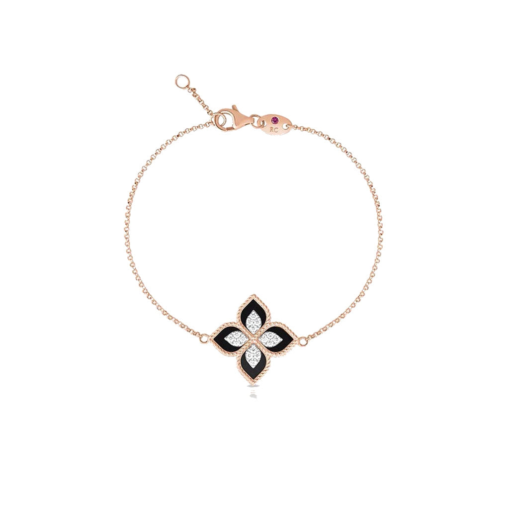 Roberto Coin Style Four-Leaf Clover Cubic Zirconia Bracelet